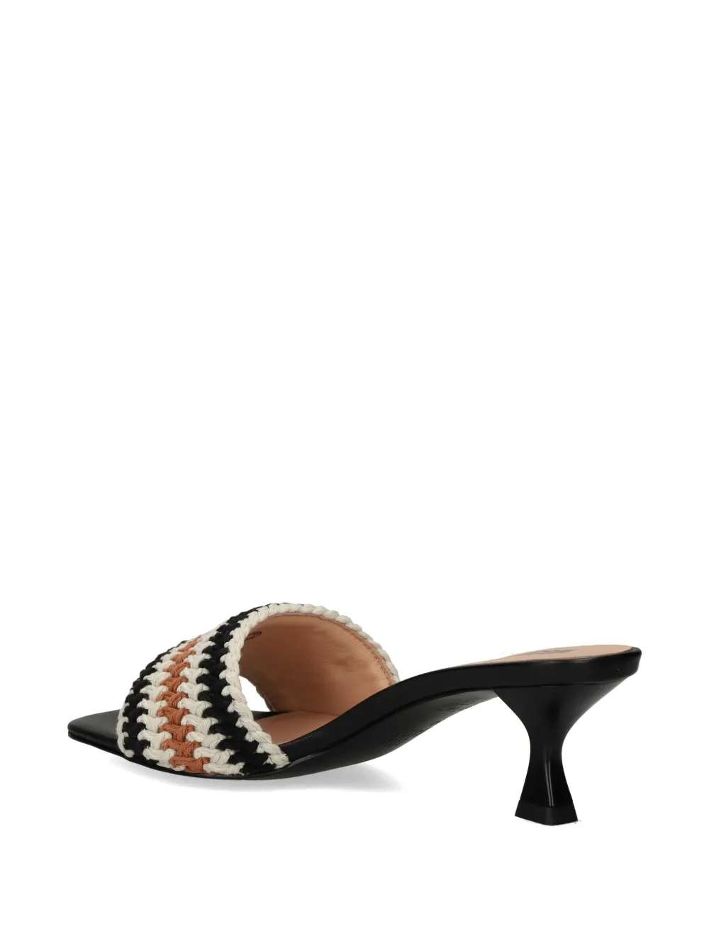 Love Moschino crochet-knit heart-motif sandals Zwart