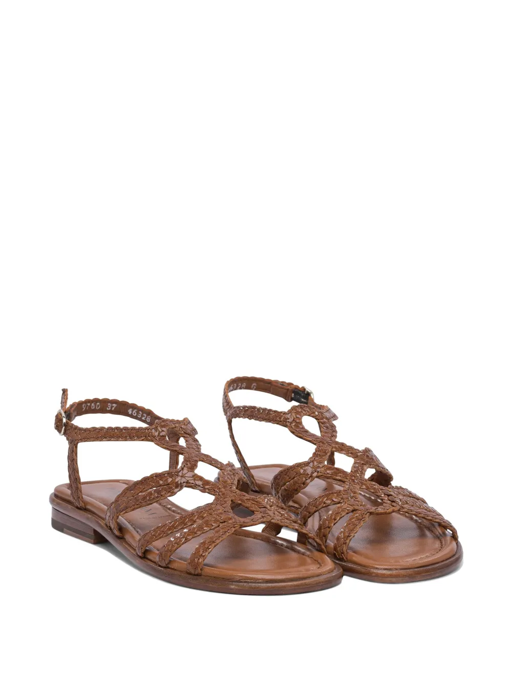 PONS QUINTANA Geweven leren sandalen Bruin