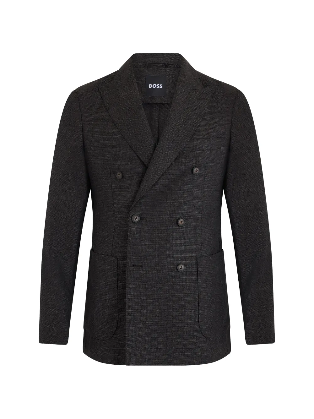 BOSS double-breasted textured blazer - Grey