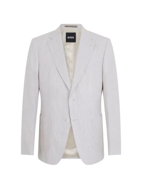 BOSS striped single-breasted blazer