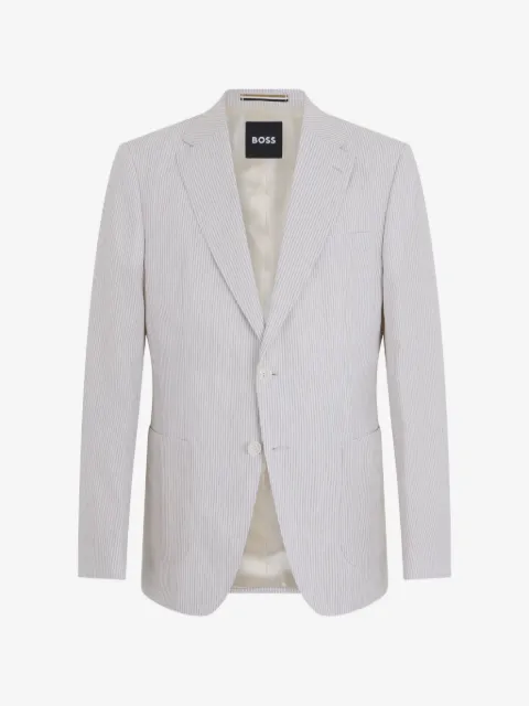 BOSS striped single-breasted blazer