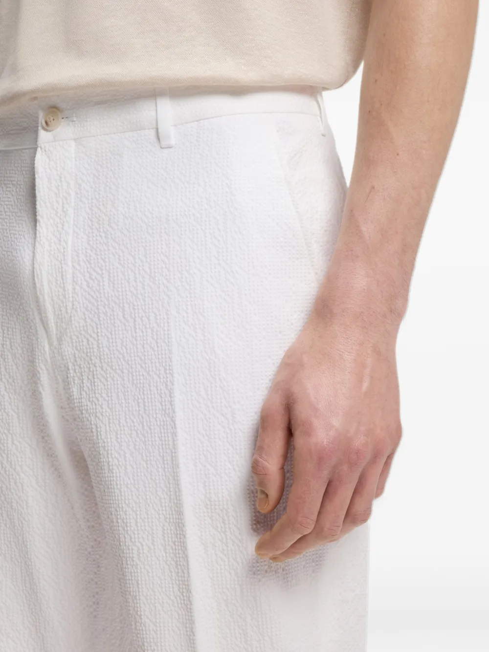 BOSS Broek met toelopende pijpen Wit