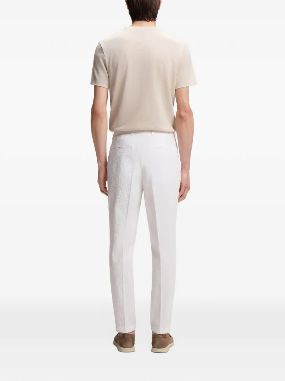 BOSS Broek met toelopende pijpen Wit