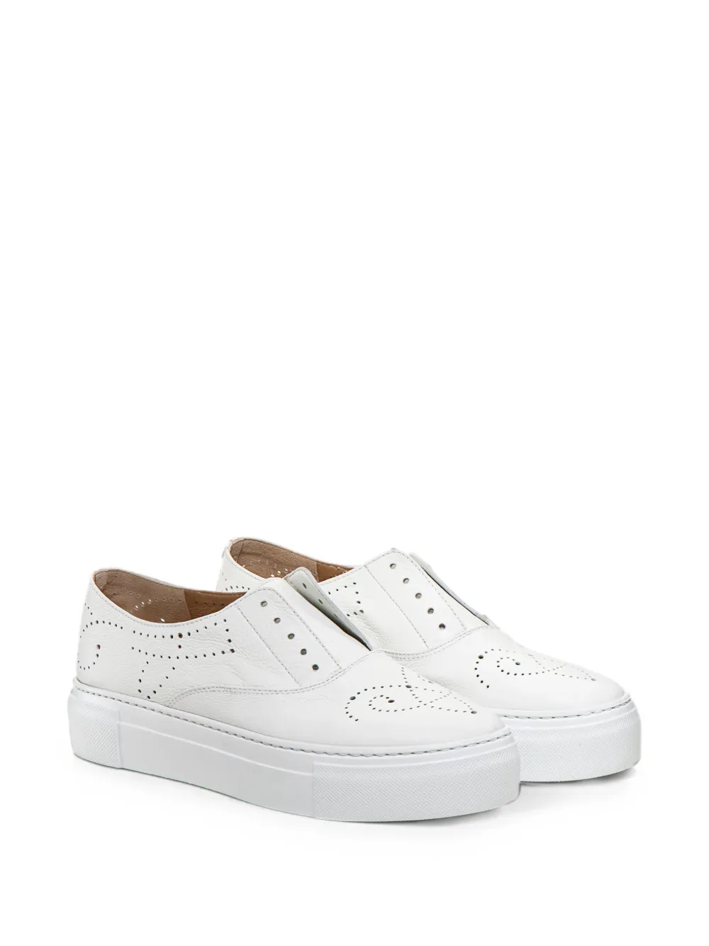 Fratelli Rossetti brogue-detail slip-on sneakers Wit