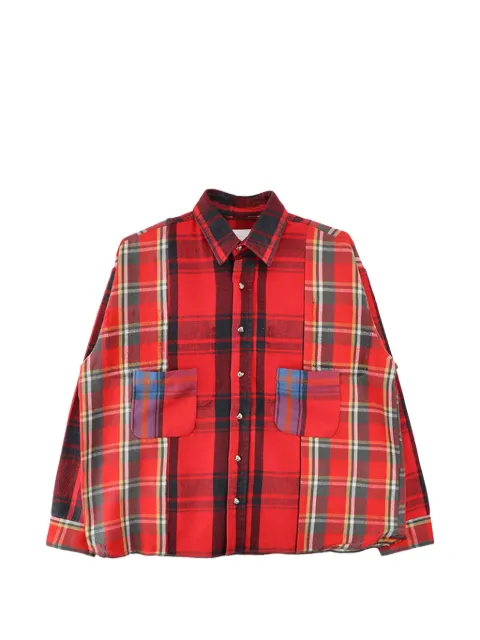Readymade patch-work checked shirt