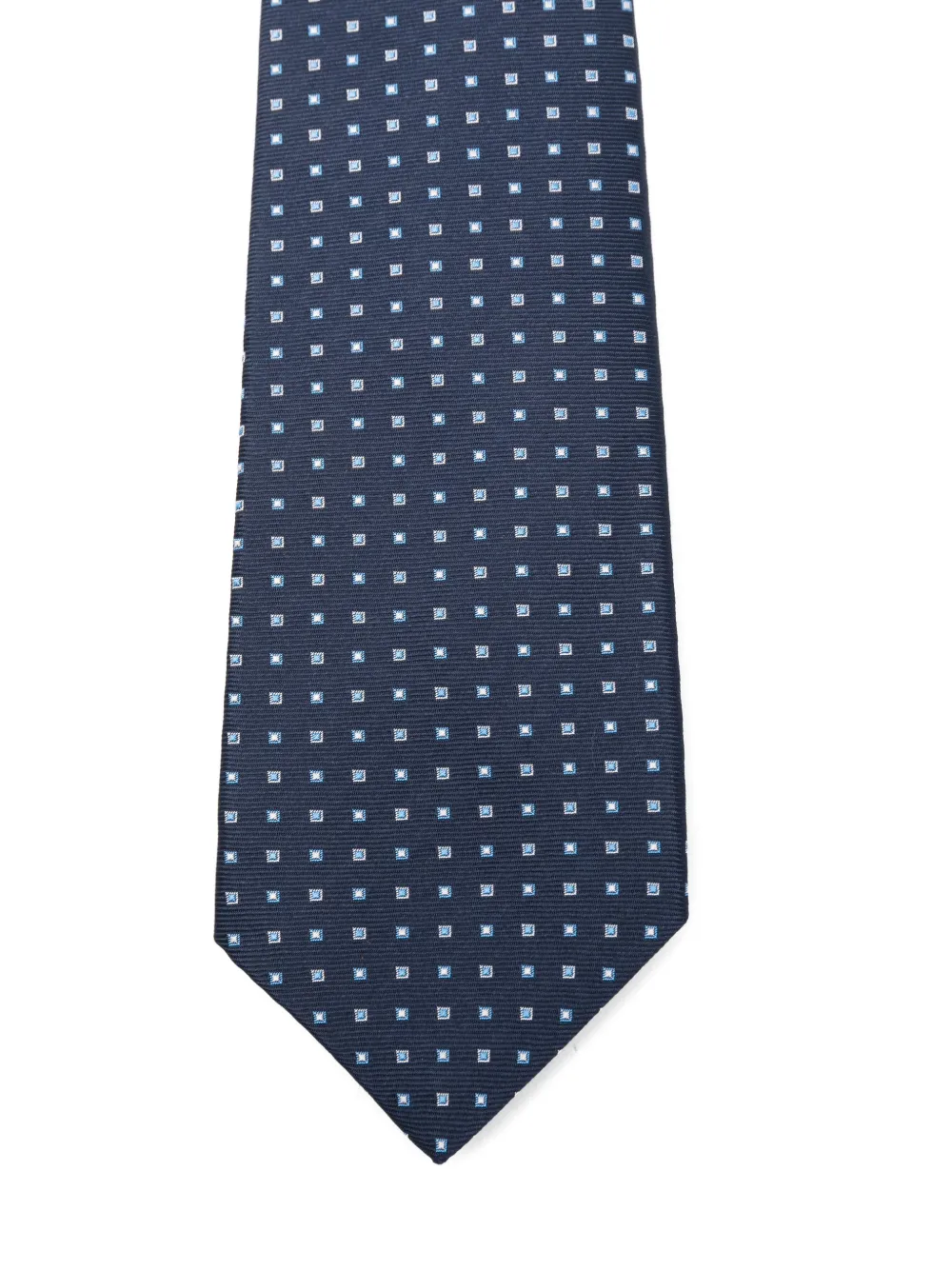  Kiton Corbata De Seda Con Estampado Geométrico - Azul 