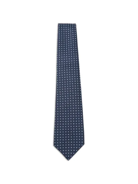 Kiton geometric-print silk tie