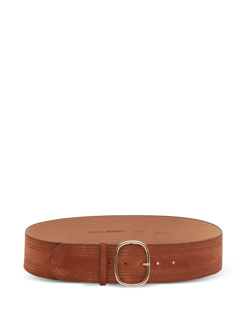 Fratelli Rossetti topstitched suede belt - Marrone