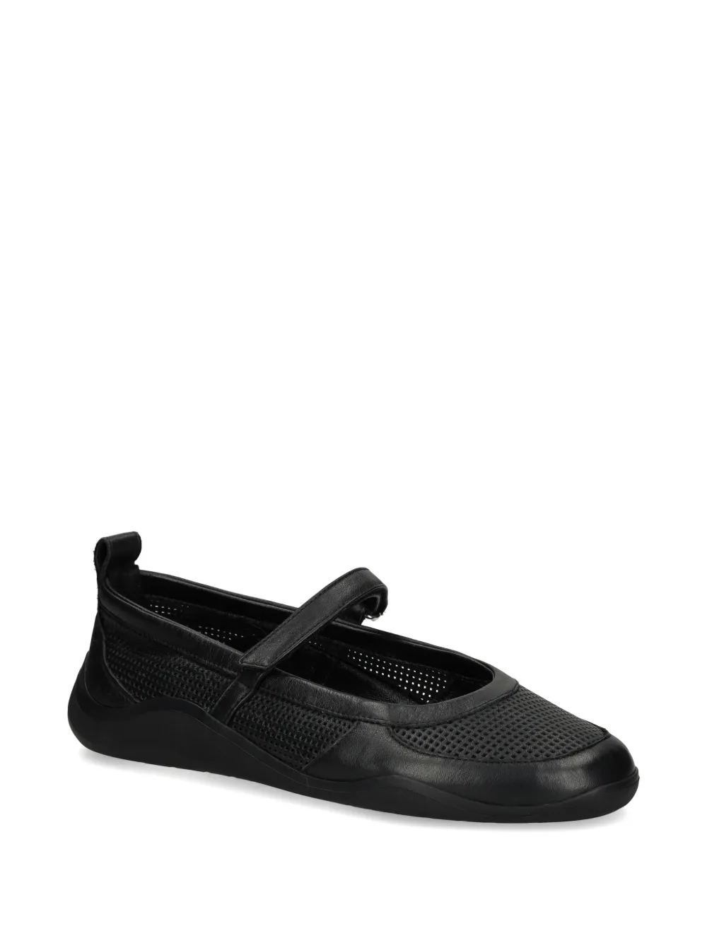 Vic Matie perforated leather ballet flats Zwart