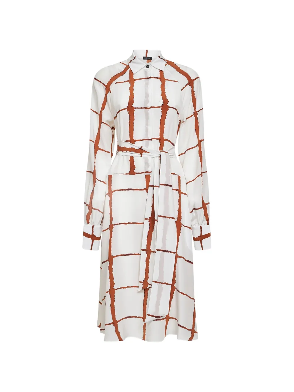 Kiton graphic-print midi dress - Bianco