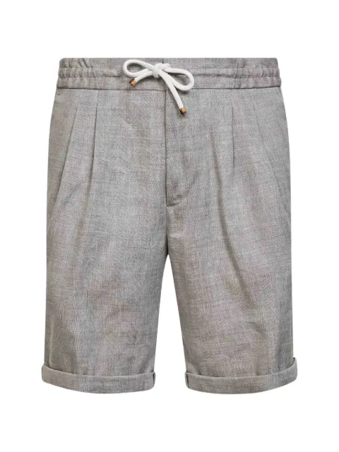 Brunello Cucinelli chevron-pattern pleated shorts