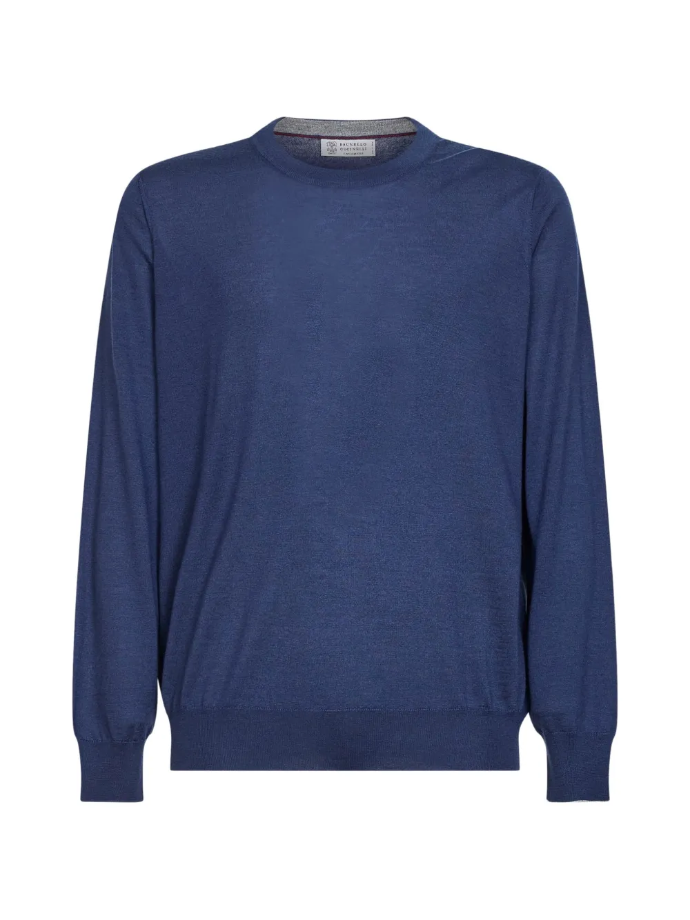 Brunello Cucinelli ribbed-trim crew-neck sweater - Blu