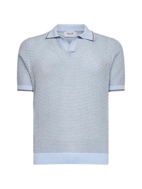 D4.0 jacquard-knit cotton V-neck T-shirt