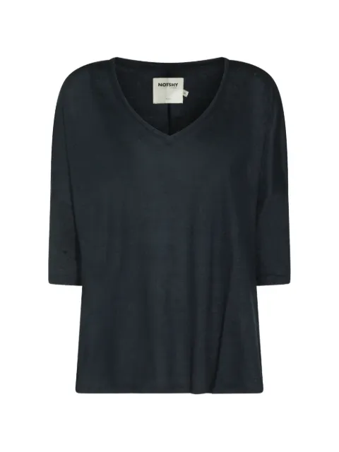 Not Shy V-neck linen T-shirt