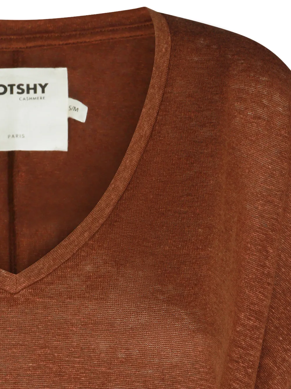 Not Shy Emilie T-shirt met V-hals Bruin