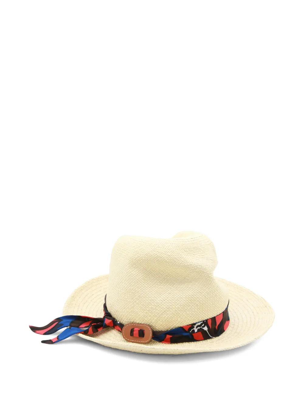 CUBA LAB scarf-detail raffia sun hat - Toni neutri