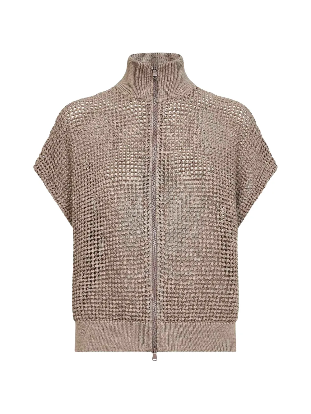 Brunello Cucinelli sequin-embellished net-stitch cardigan - Toni neutri