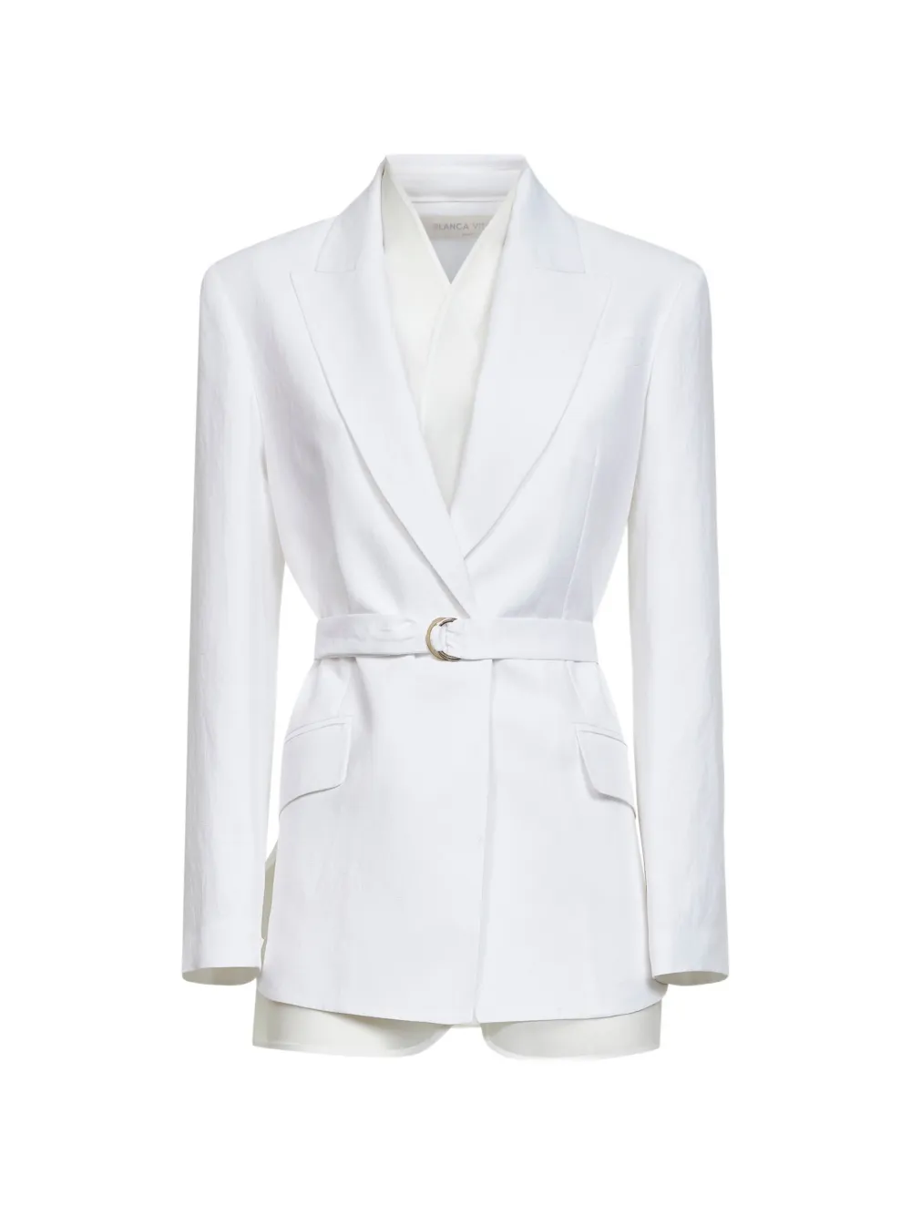 Blanca Vita belted peak-lapel jacket - Bianco