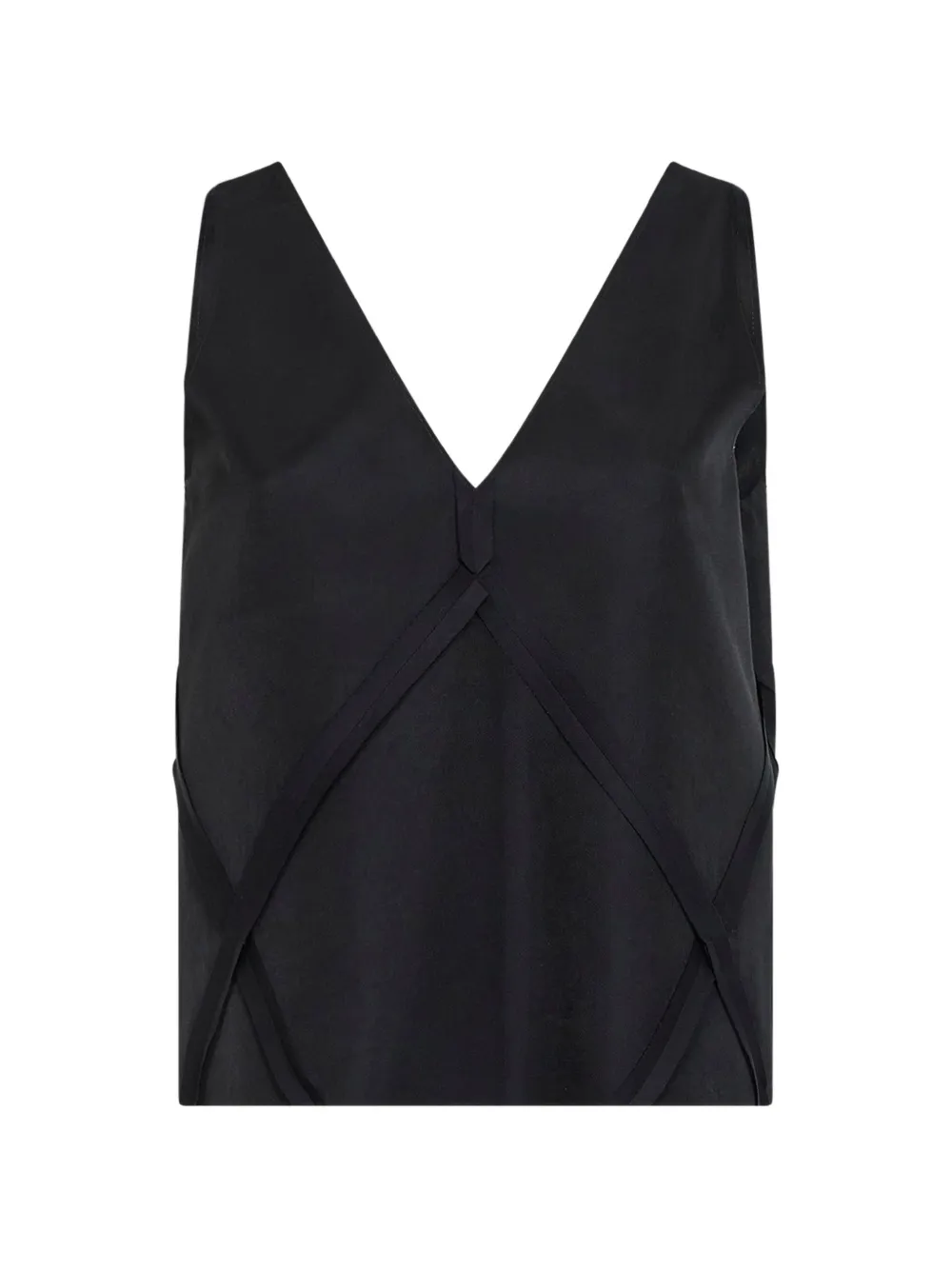 MM6 Maison Margiela panelled V-neck top - Nero