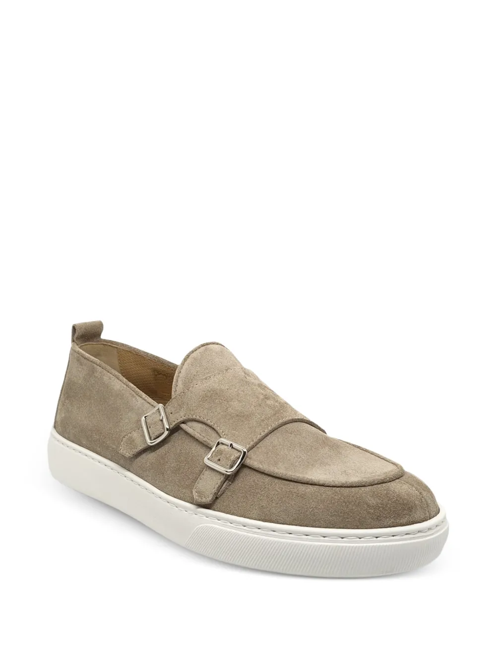 Henderson Baracco double-strap suede loafers Beige
