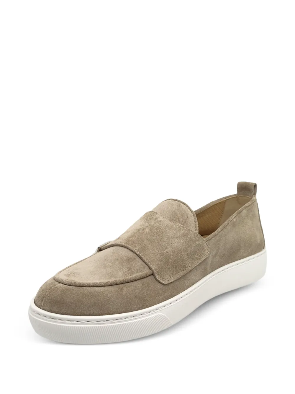 Henderson Baracco double-strap suede loafers Beige