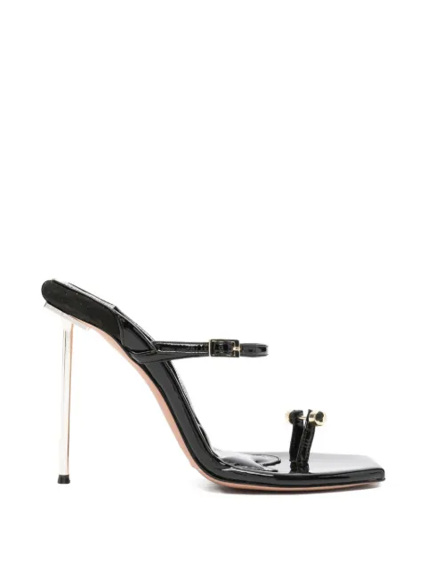 HARDOT patent-leather toe-strap sandals