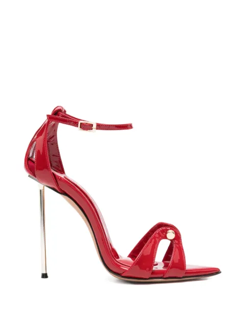 HARDOT patent-finish cut-out sandals