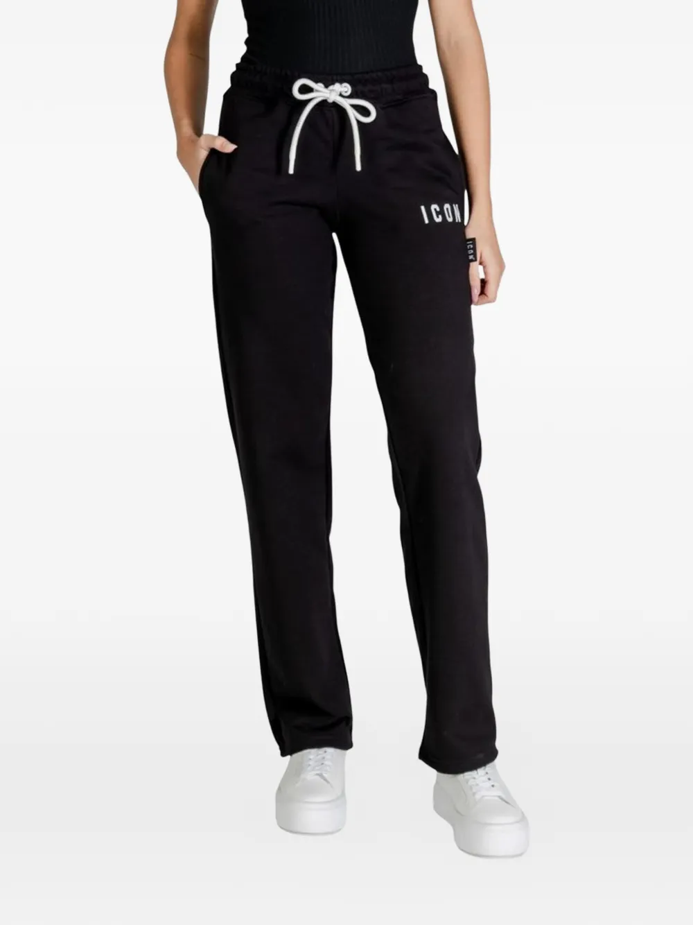 ICON BRAND logo-print drawstring track pants - Nero