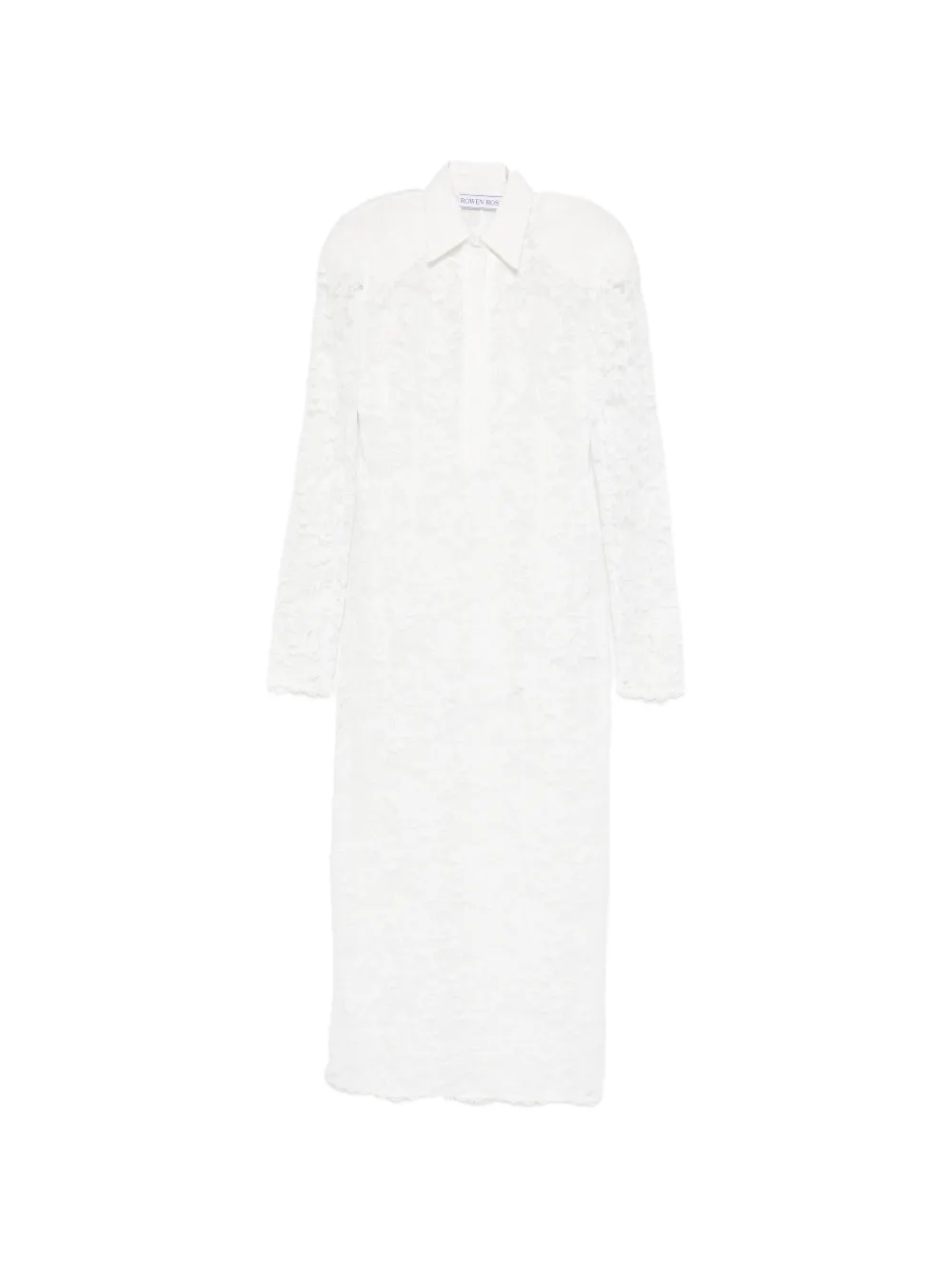 Rowen Rose lace-overlay midi dress - Bianco