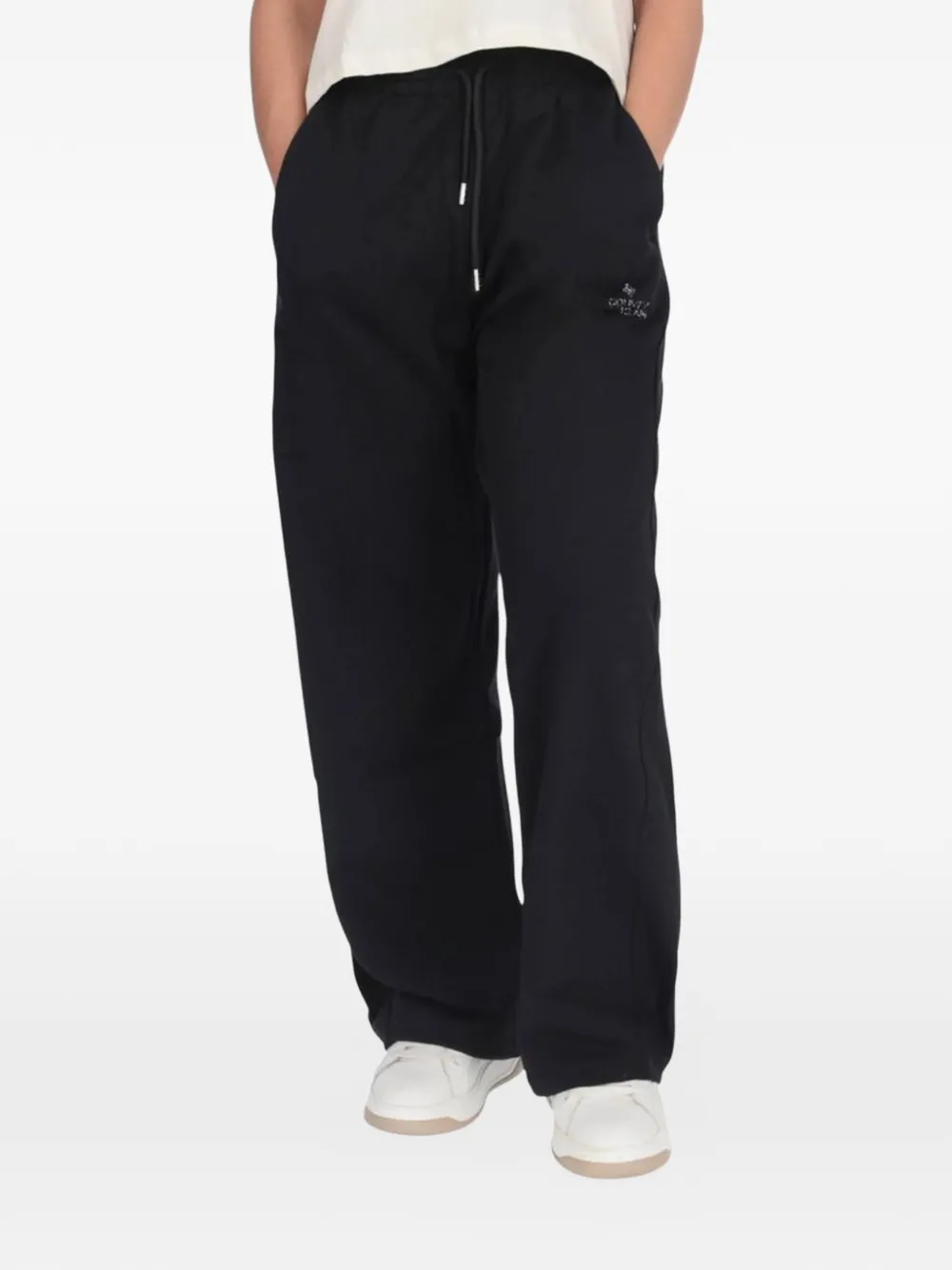 COUNTY OF MILAN drawstring logo-patch track pants - Nero
