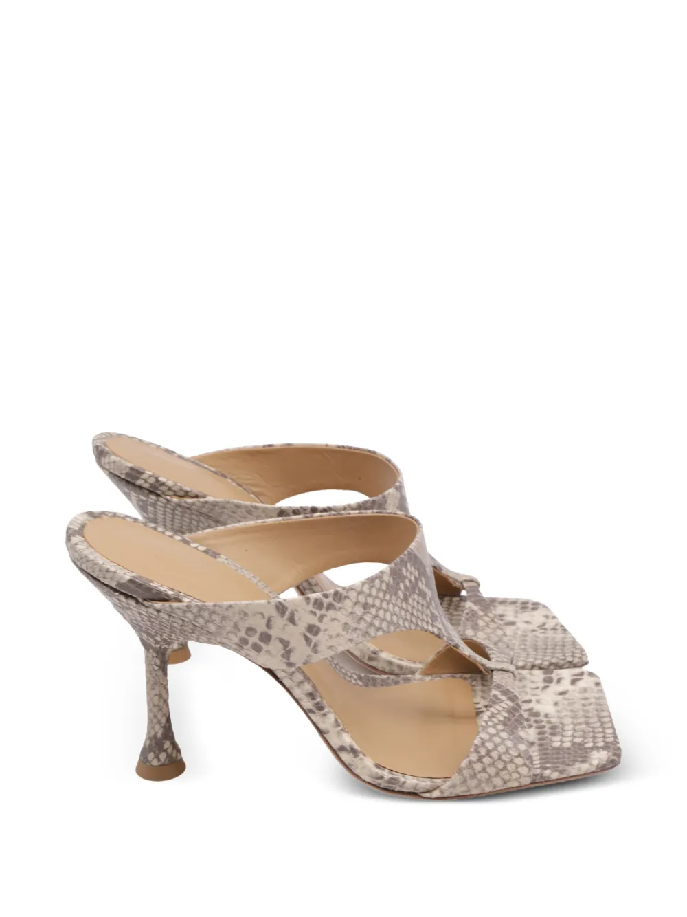 Reformation Aubree Cutout leather heeled sandals - Toni neutri