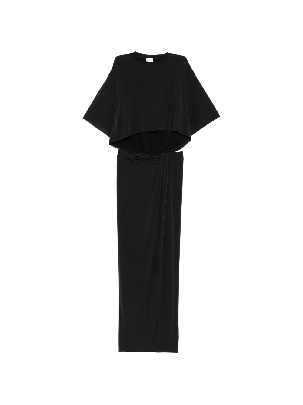 THE ANDAMANE Anja cut-out draped dress - Nero