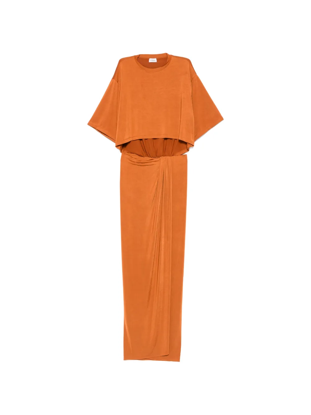 THE ANDAMANE Anja cut-out draped dress - Orange