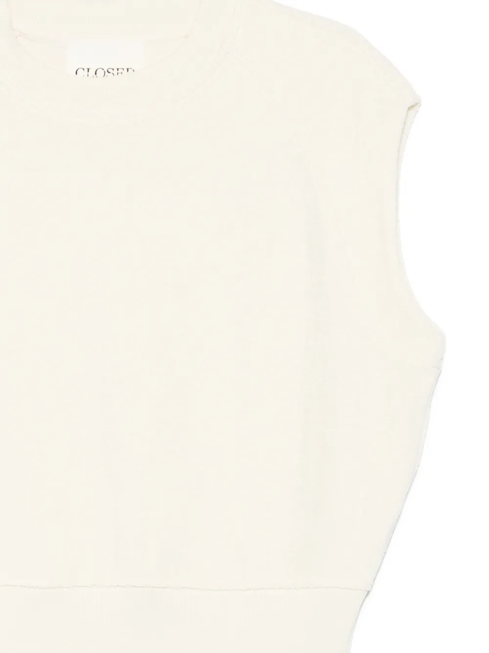 Closed Top met geribbelde afwerking Beige