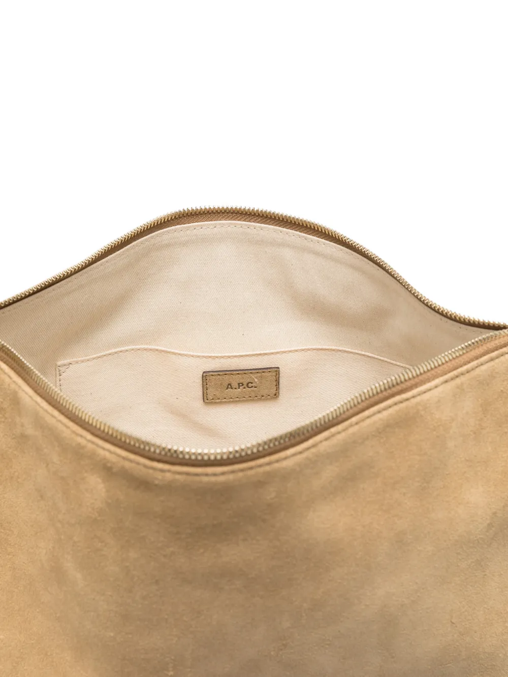 A.P.C. BLD grote schoudertas met suède afwerking Bruin