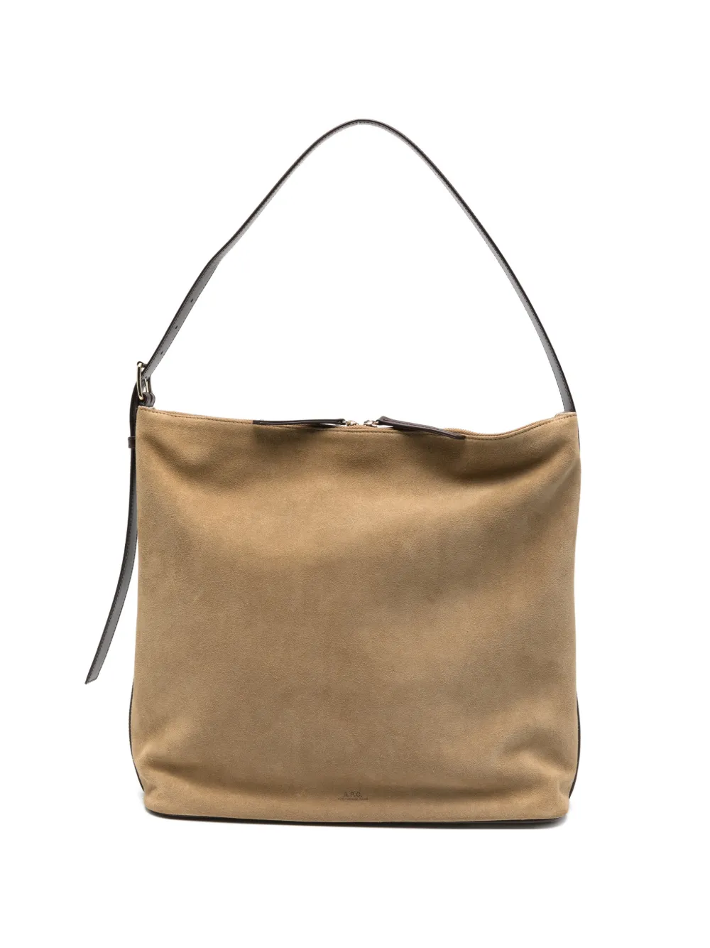 A.P.C. maxi BLD suede-finish shoulder bag - Marrone