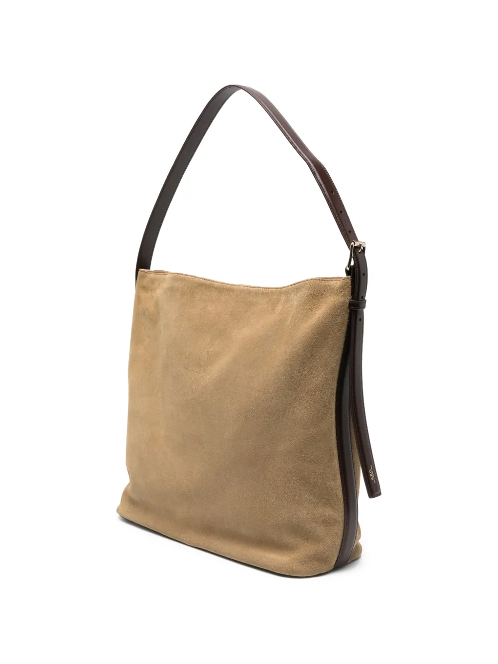 A.P.C. BLD grote schoudertas met suède afwerking Bruin