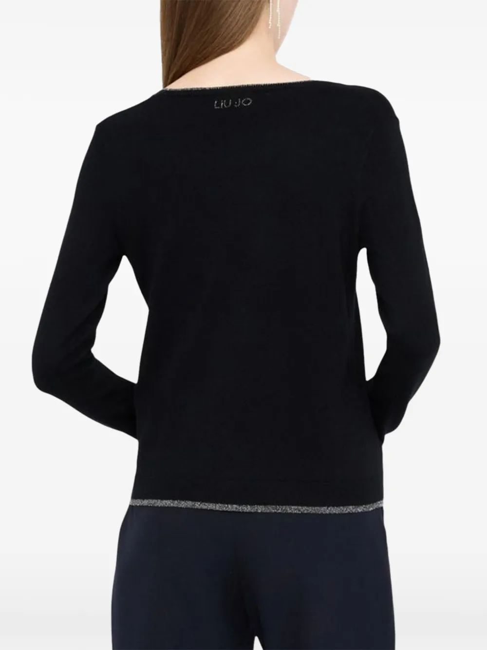 LIU JO Vest met lurex afwerking en verfraaide knopen Zwart