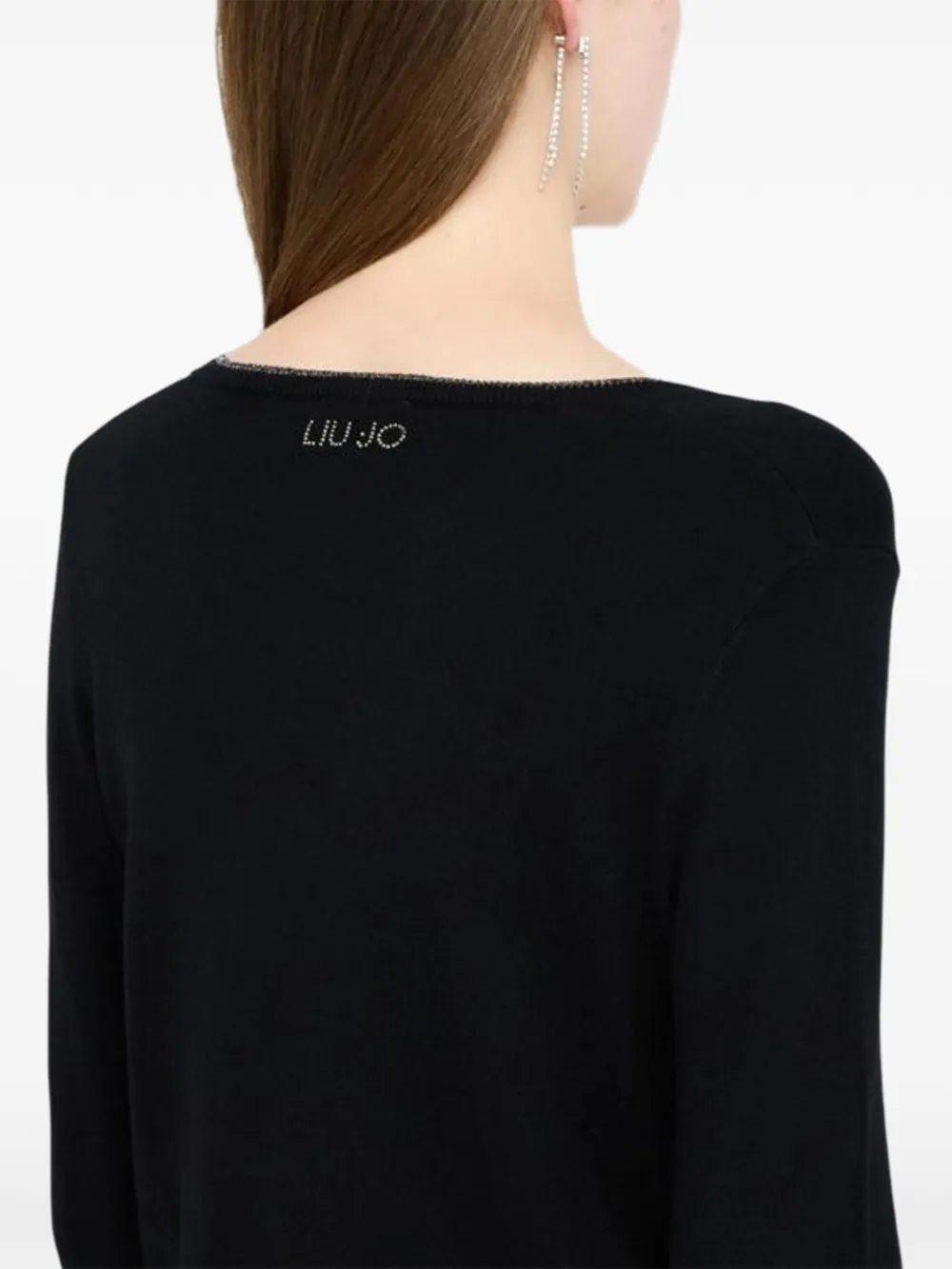 LIU JO Vest met lurex afwerking en verfraaide knopen Zwart