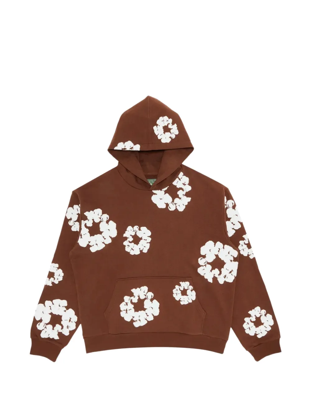 Denim Tears Cotton Wreath printed hoodie - Marrone