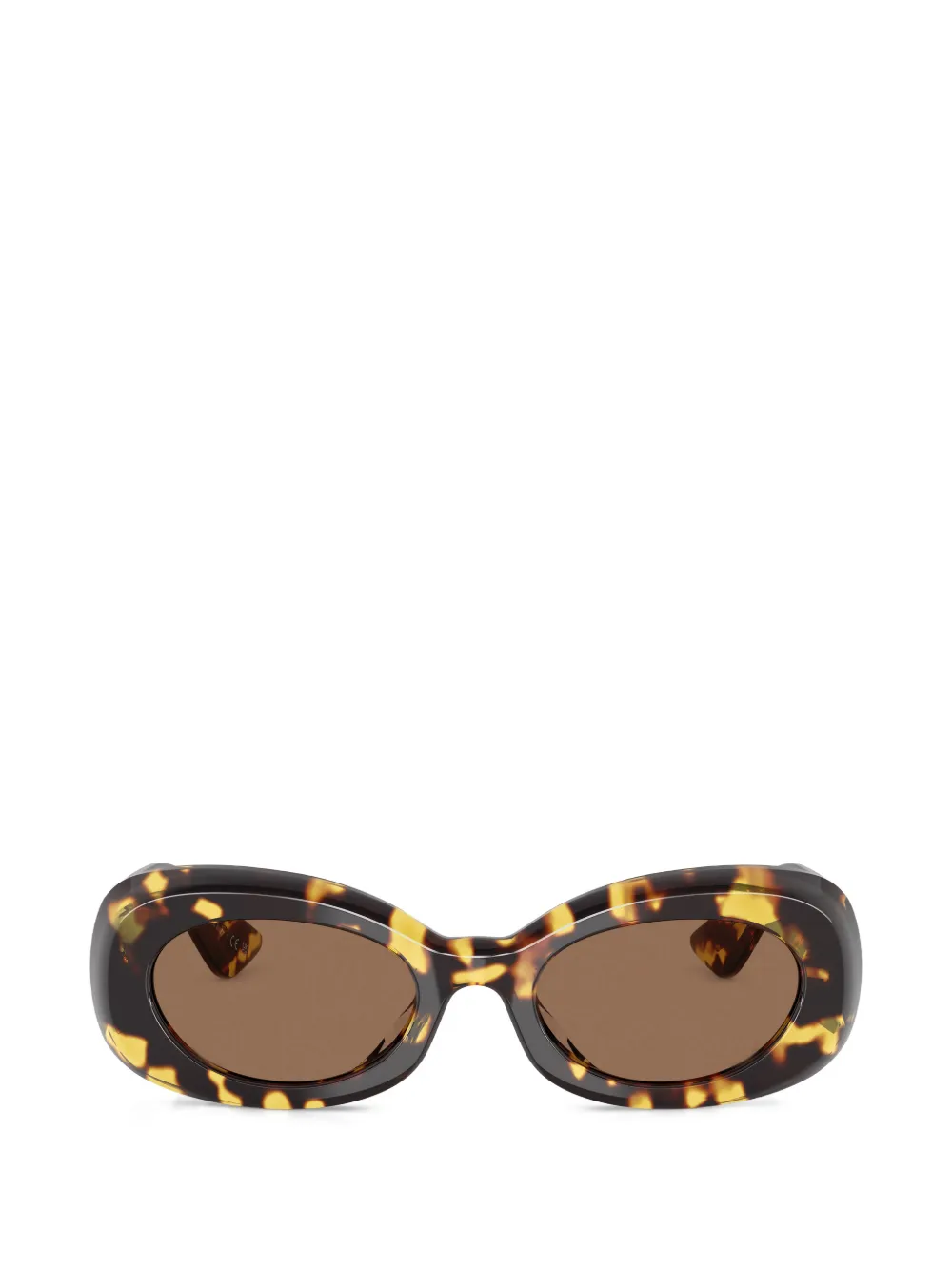 Oliver Peoples 1992C tortoiseshell-effect oval-frame sunglasses - Marrone