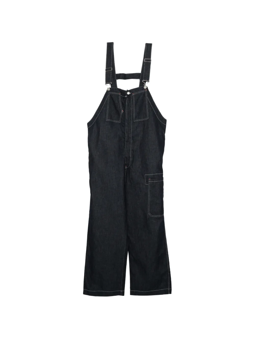 Engineered Garments contrast-stitch denim dungarees - Blau