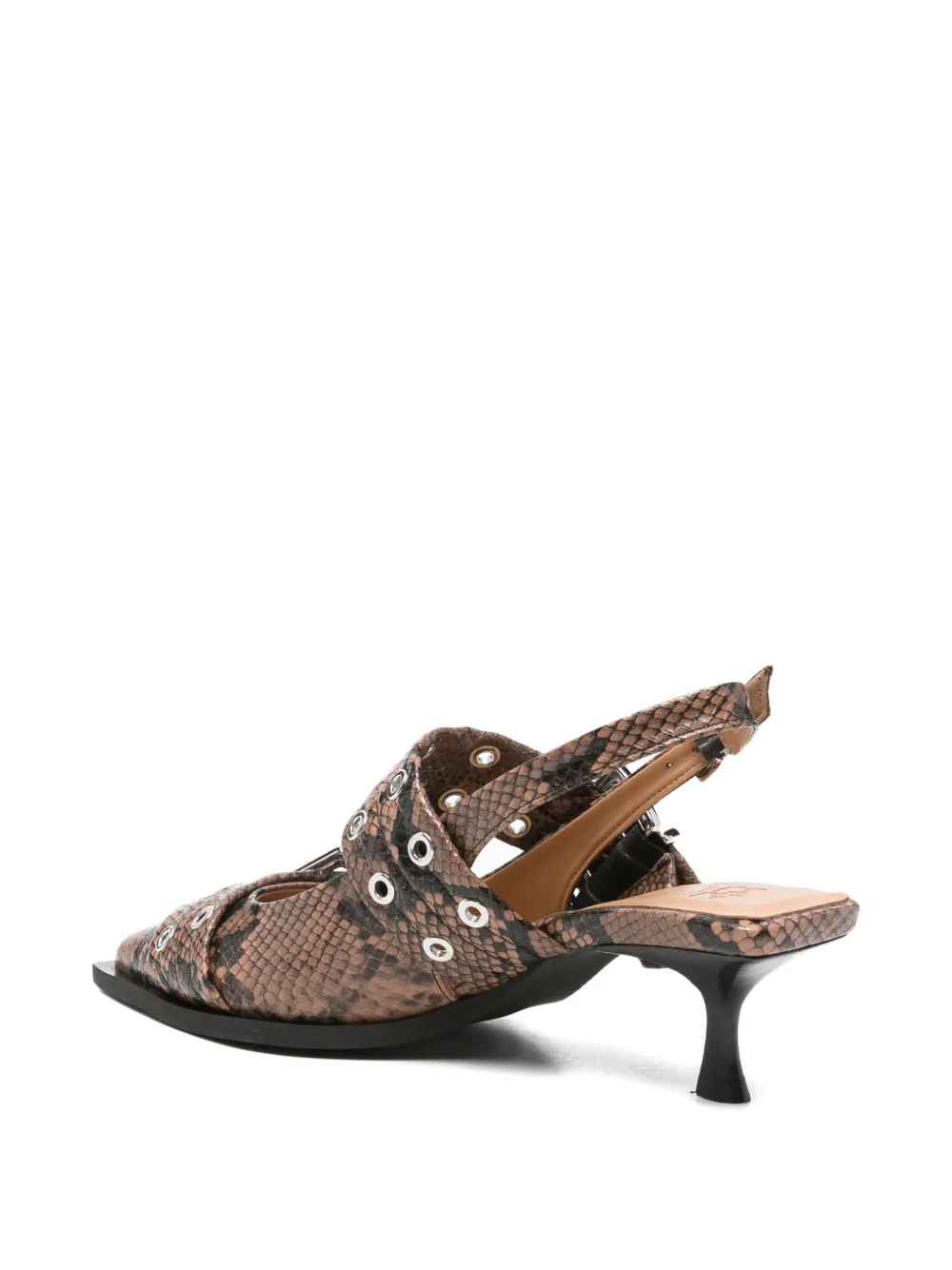 GANNI snake-effect mules Bruin