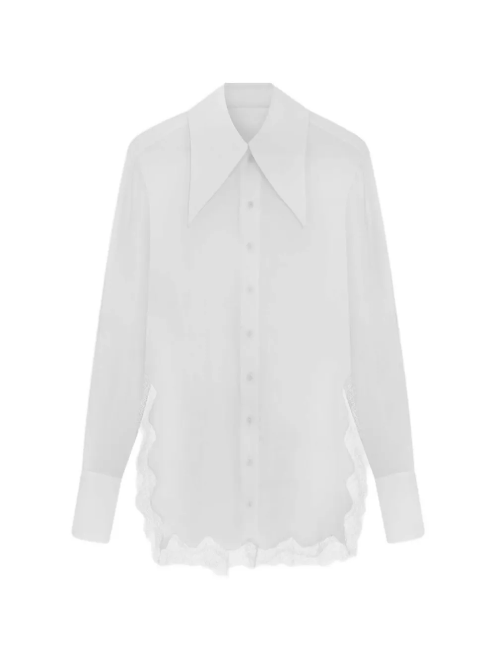 16Arlington Fiorella lace-trim shirt - White