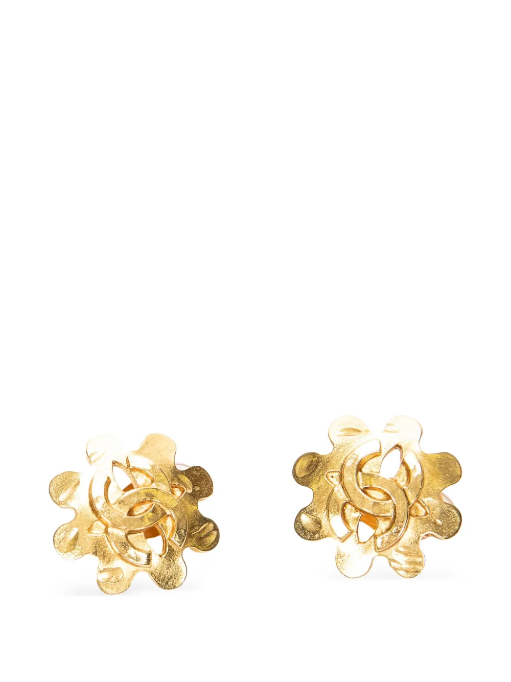 CHANEL Pre-Owned CC Floral earrings - Oro
