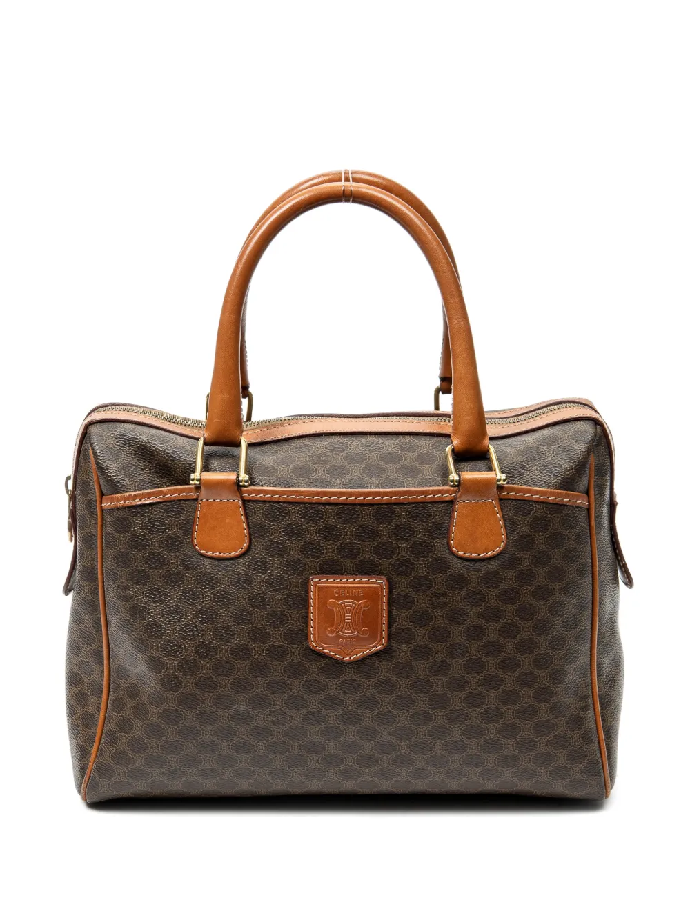 Celine Pre-Owned Kleiner Macadam Tote Bag mit Lederbesatz - Braun