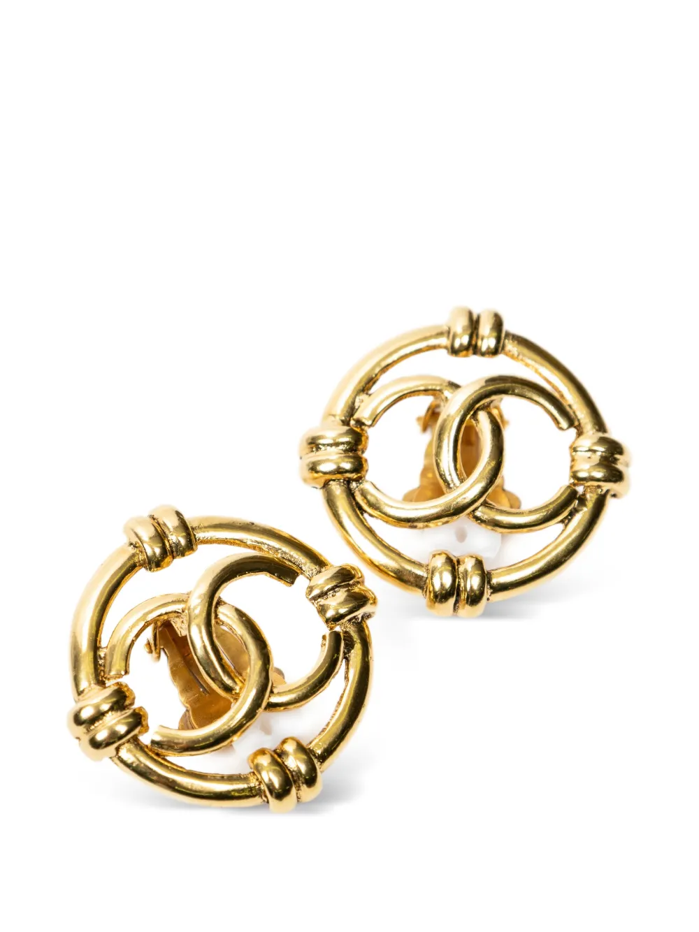 CHANEL Pre-Owned Interlocking CC earrings - Gold