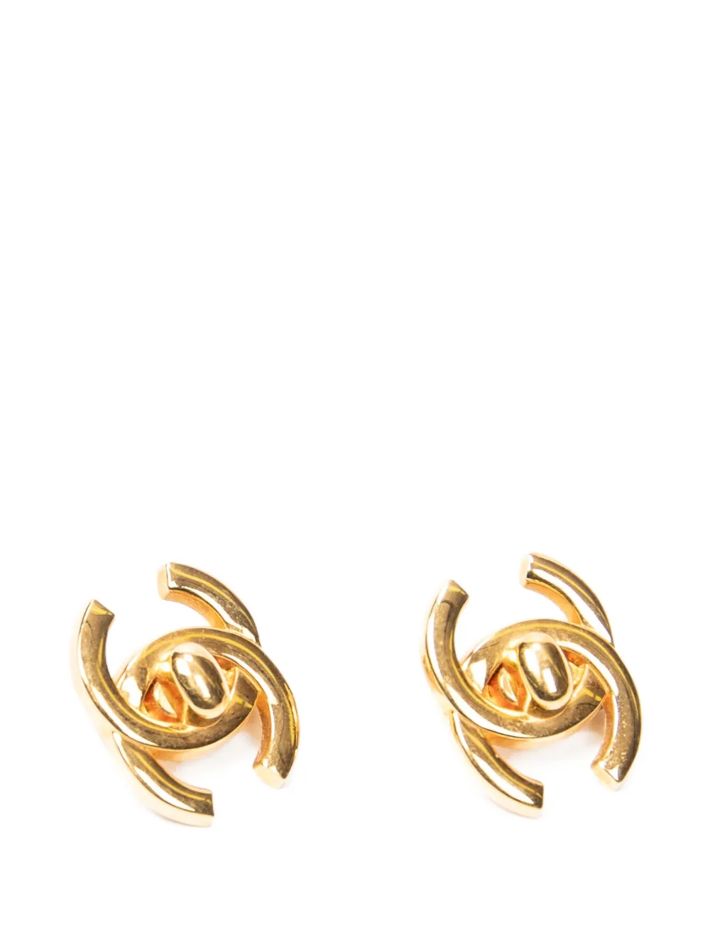 CHANEL Pre-Owned CC turn-lock earrings - Gold
