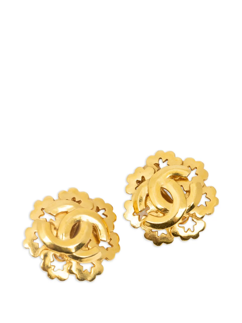 CHANEL Pre-Owned Interlocking CC earrings - Oro