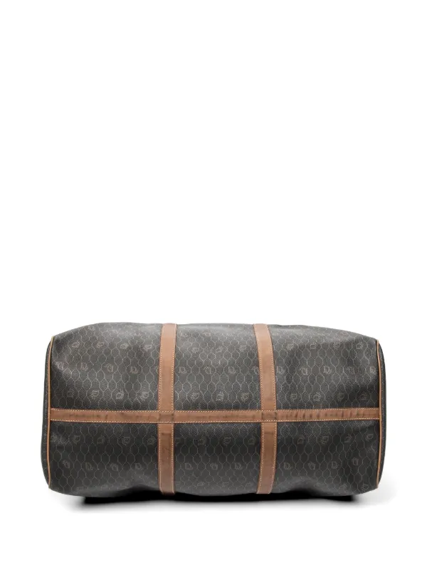Christian Dior Pre-Owned Honeycomb Leather Holdall Bag | Brown